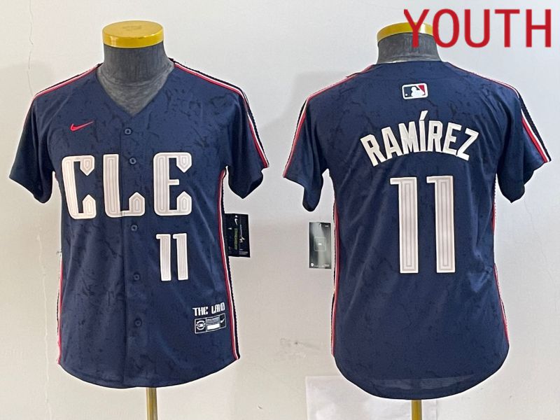 Youth Cleveland Indians #11 Ramirez Blue City Edition Nike 2024 MLB Jersey style 5->youth mlb jersey->Youth Jersey